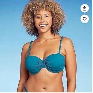 NWT Women's Light Lift Shirred Underwire Bikini Top